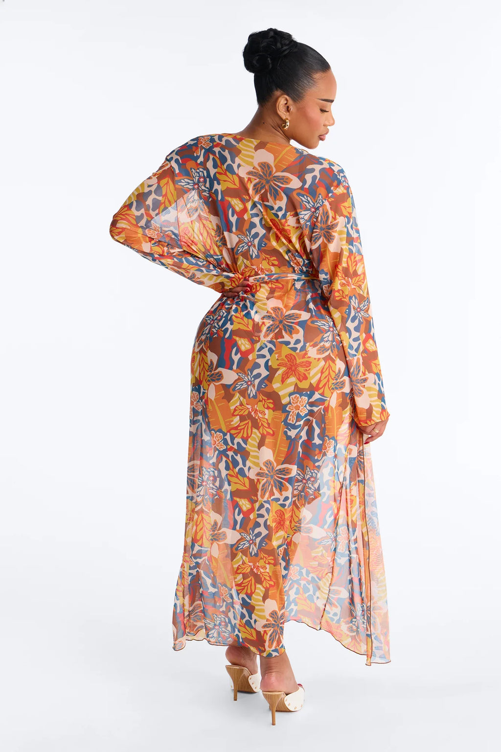 Said It Before Swimsuit and Cover Up Set - Brown/combo