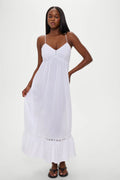 Airy Poplin Midi Dress  - White