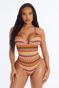 Marnie 1 Piece Swimsuit - Brown/combo