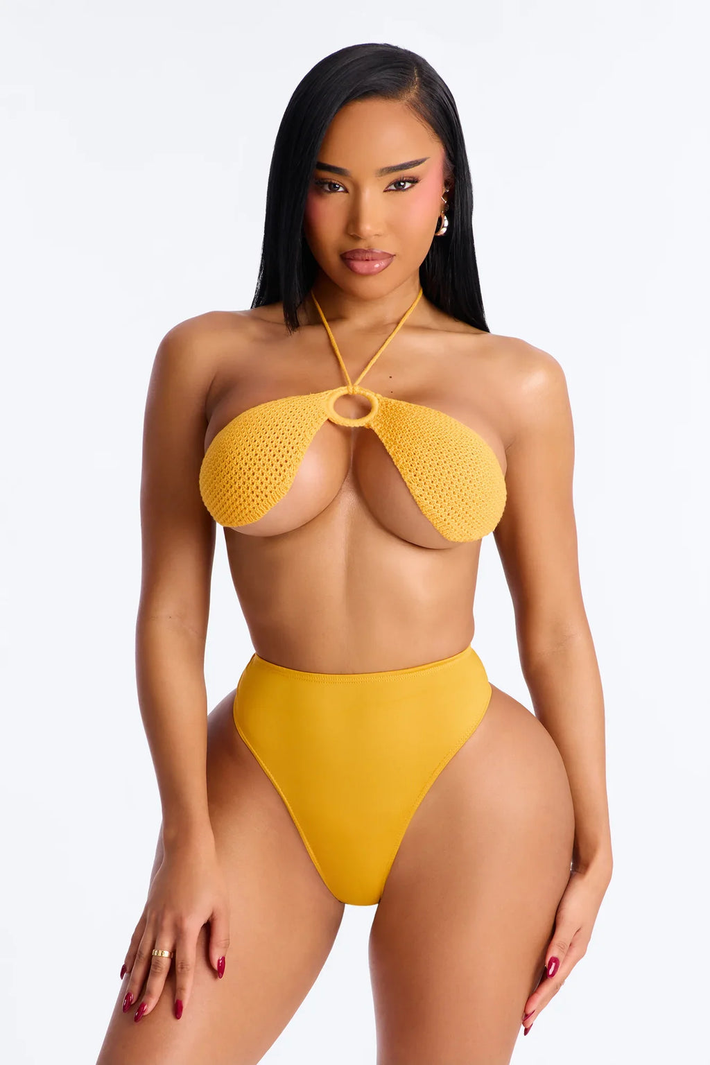 Sandcastles & Sea Crochet 3 Piece Bikini Skirt Set - Orange
