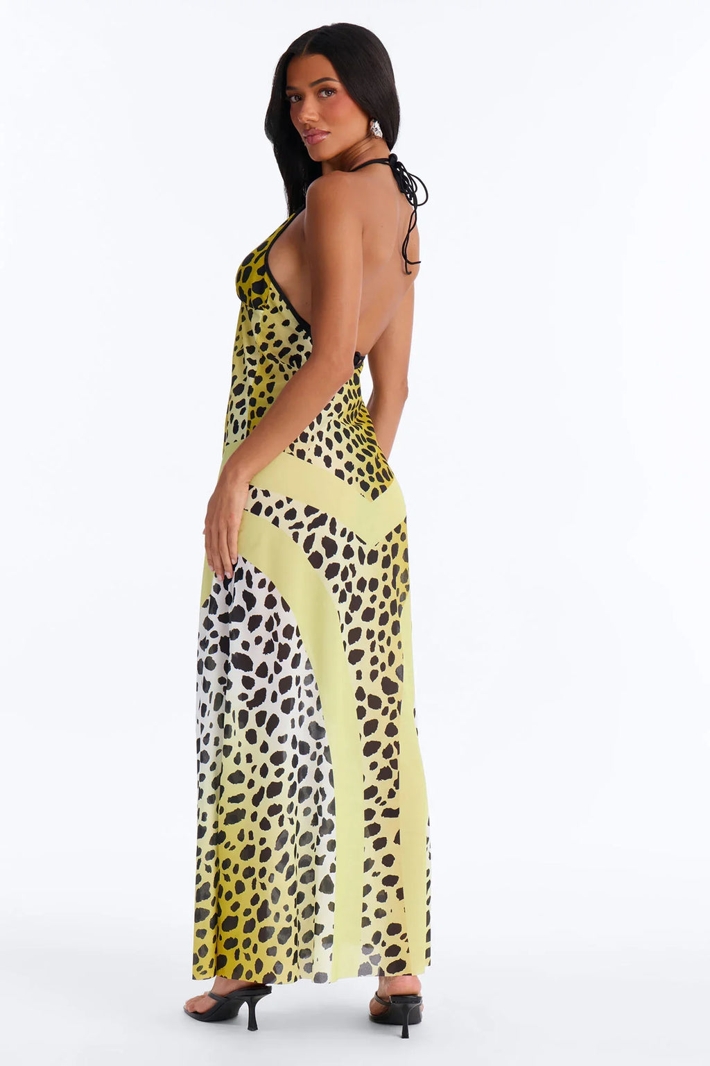 Party Princess Leopard Swim Cover Up Maxi Dress - Leopard