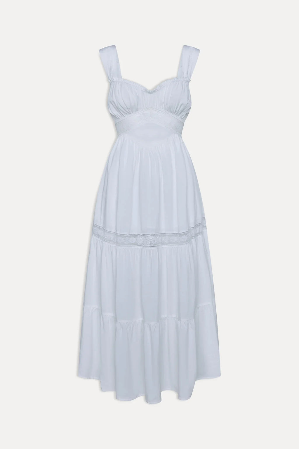Eden Ruffle Maxi Dress - White