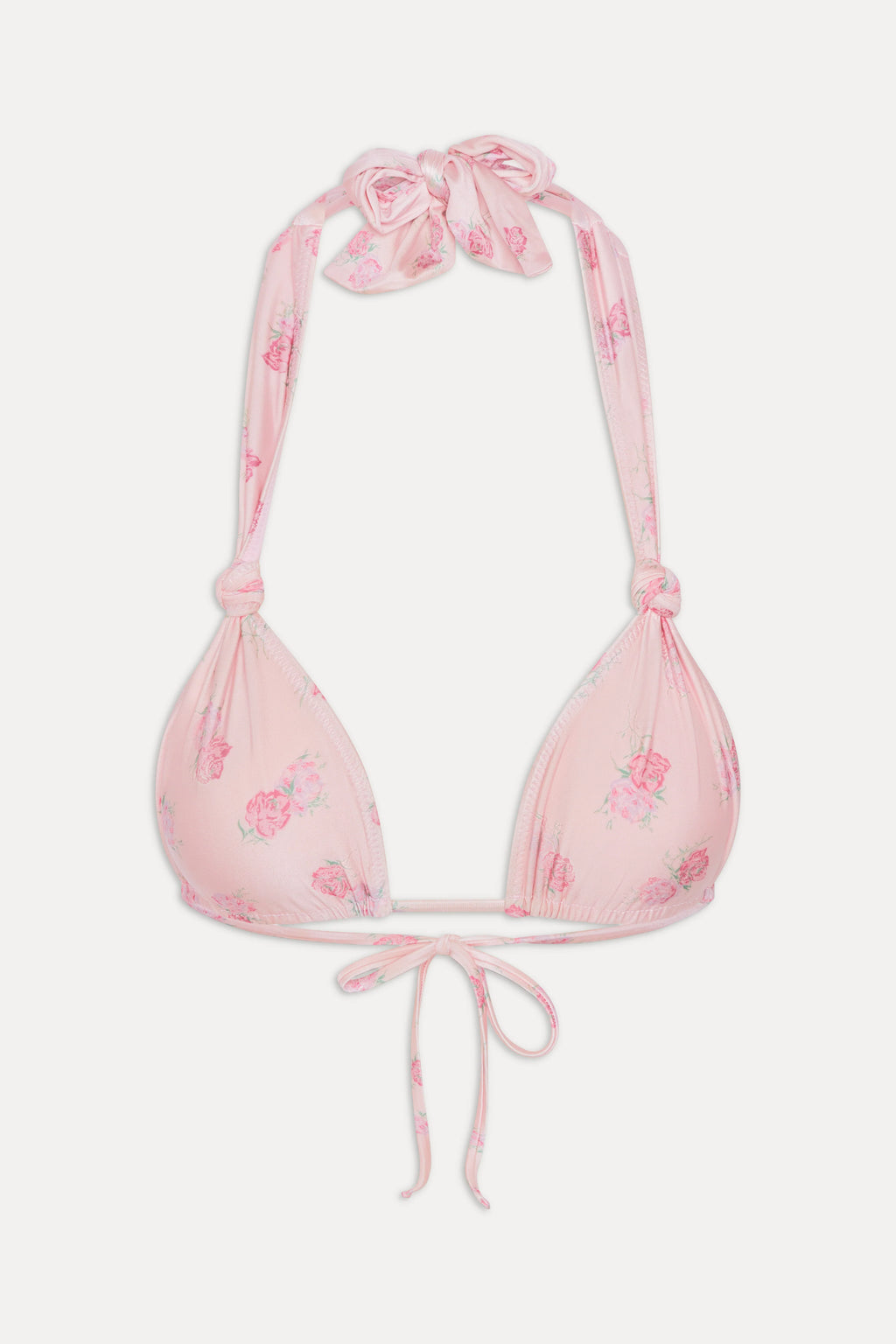 Kealy Triangle Halter Bikini Top - Fresh Rose