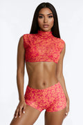 Kristy Floral 3 Piece Bikini Set - Pink/combo