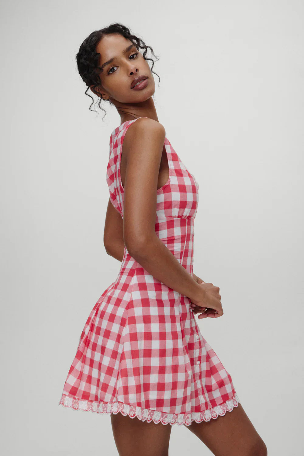 x BELLA HADID Farm Gingham Mini Dress - Malibu Picnic