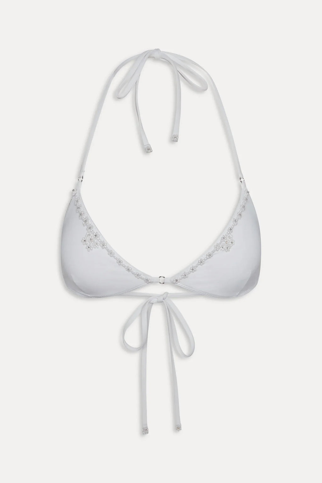 Amore Beaded Skimpy Bikini Top - Optic White