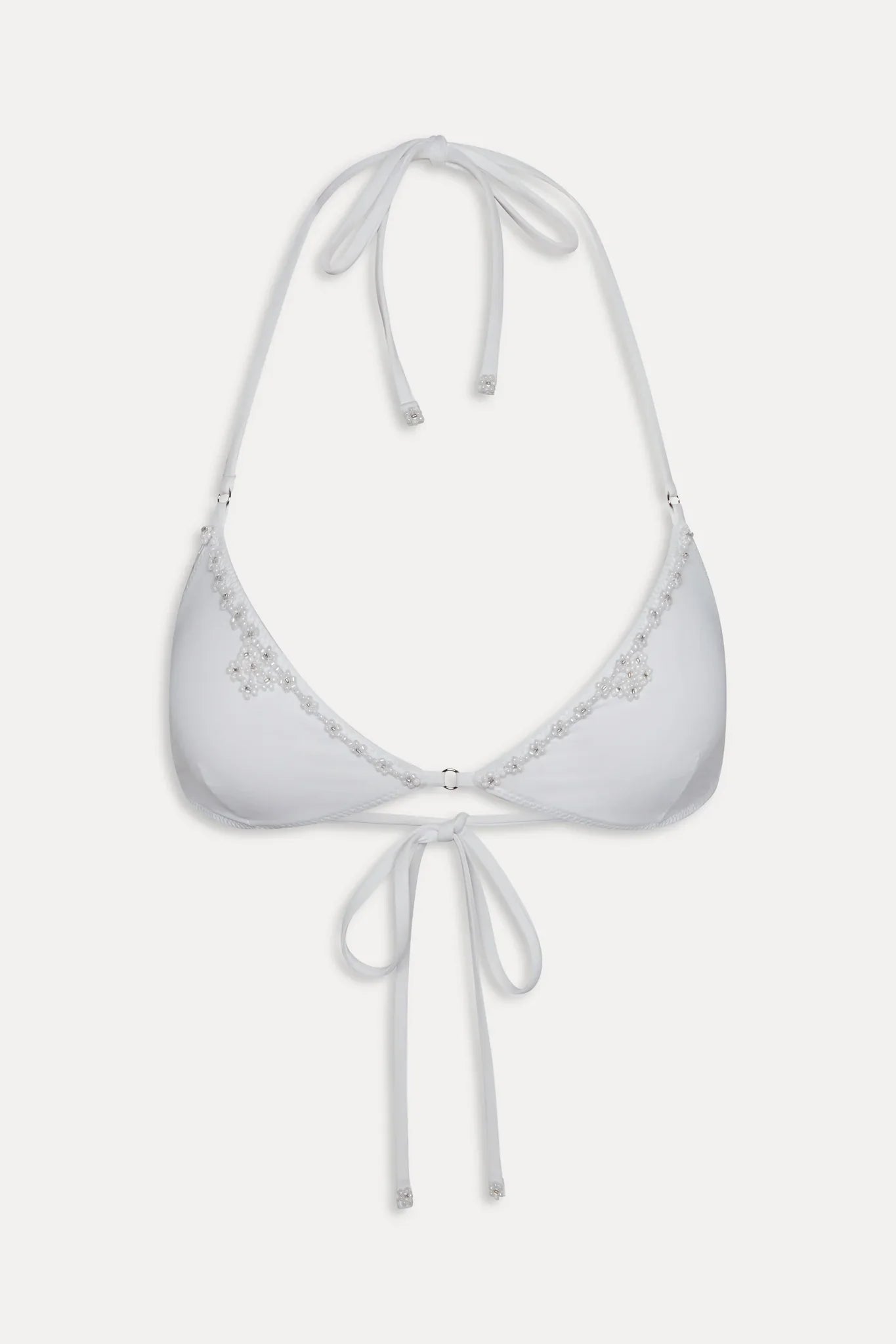 Amore Beaded Skimpy Bikini Top - Optic White
