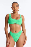 Karlie Terry Cloth 2 Piece Bralette Bikini Set - Kelly Green