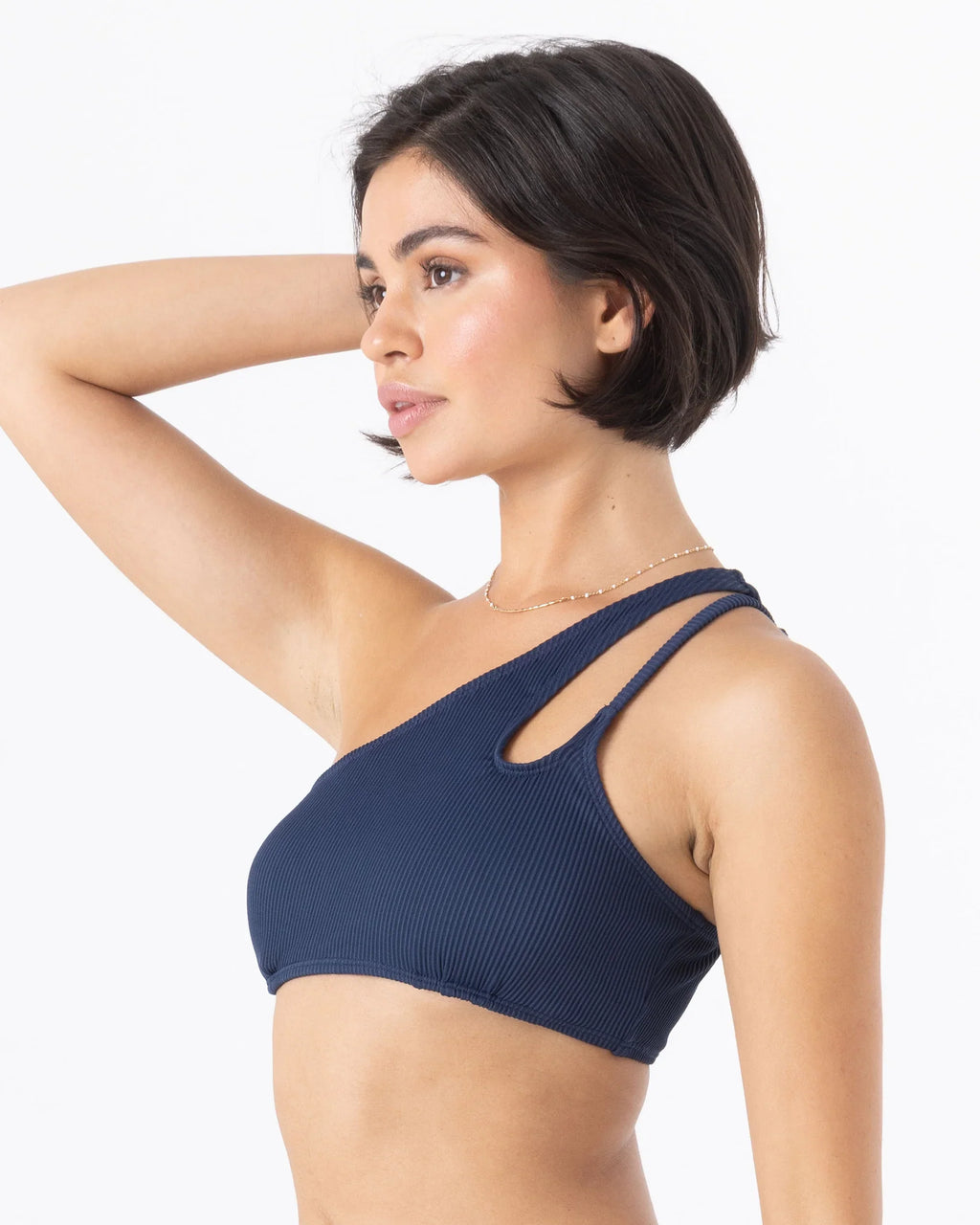 Rib Roxy Love Asymmetrical Bralette Bikini Top
