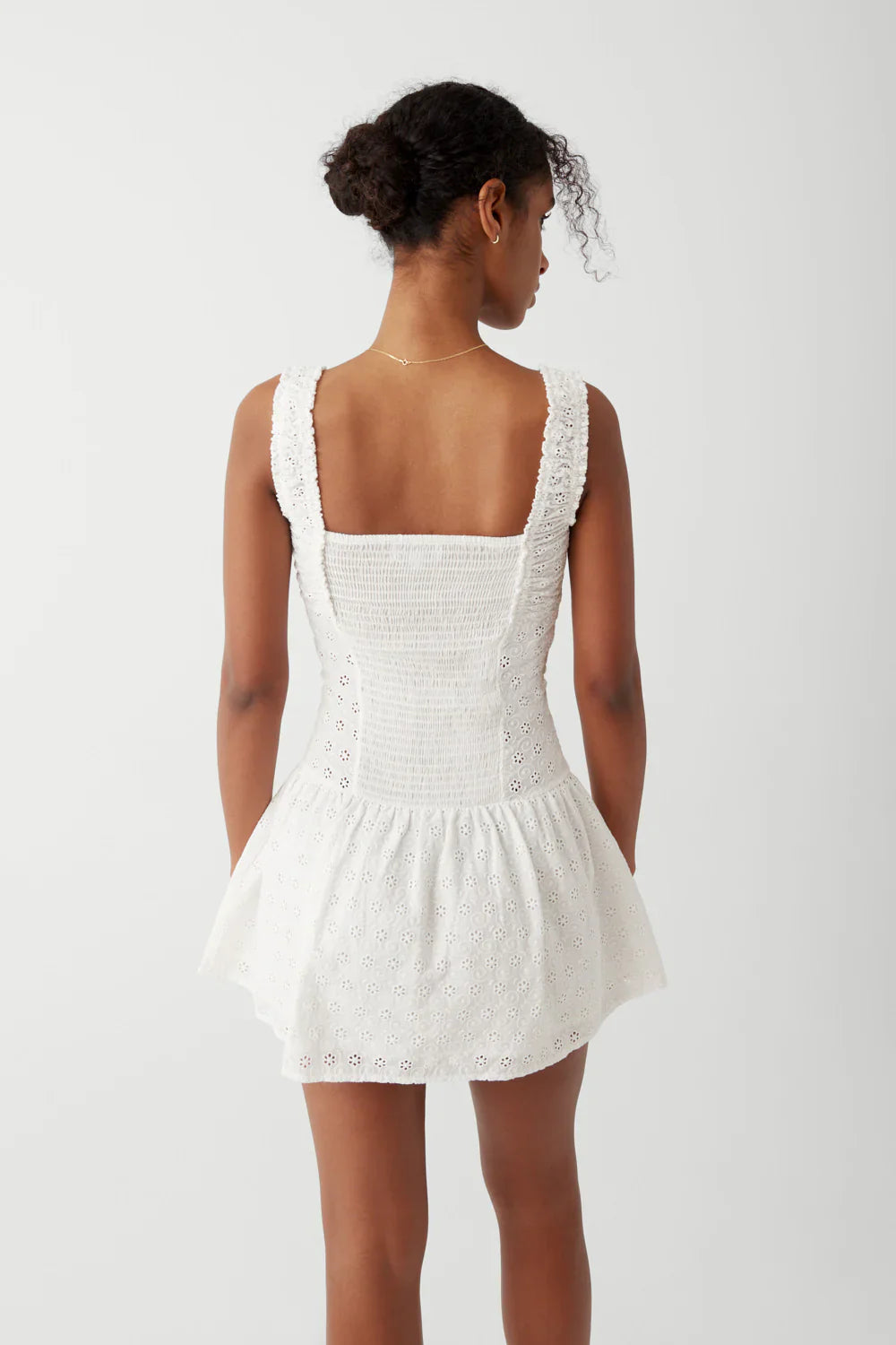 Christa Eyelet Mini Dress - Angel's Wing