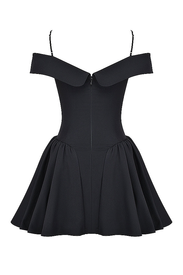 black off shoulder mini dress