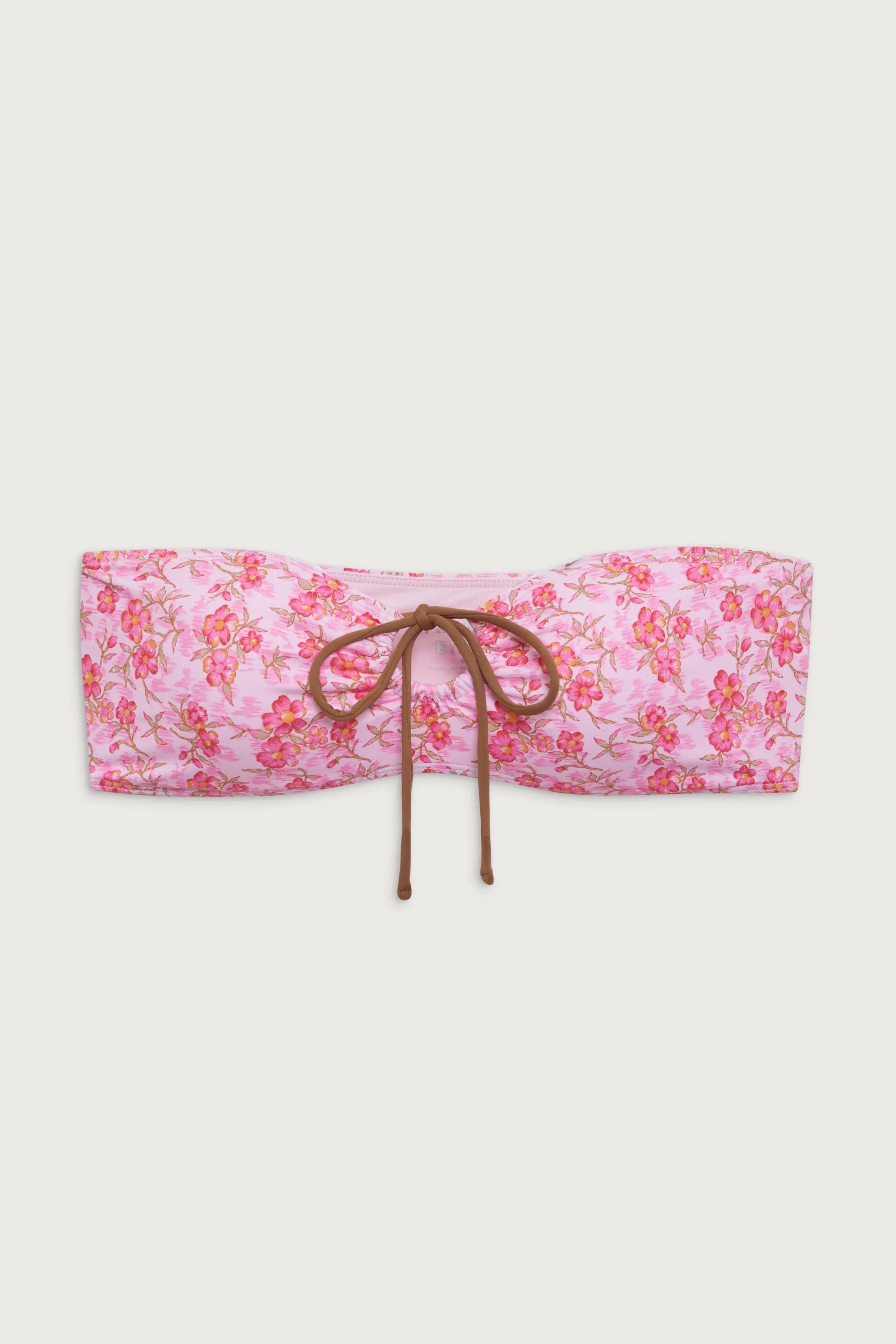 Meredith Floral Bandeau Bikini Top - Watercolor Hibiscus