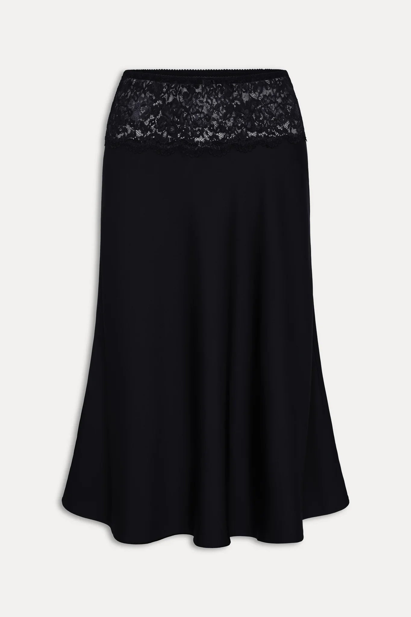 Harper Satin Midi Skirt - Black