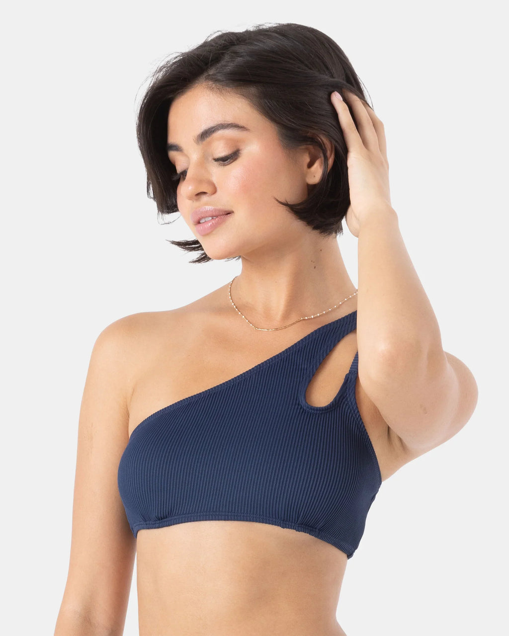 Rib Roxy Love Asymmetrical Bralette Bikini Top