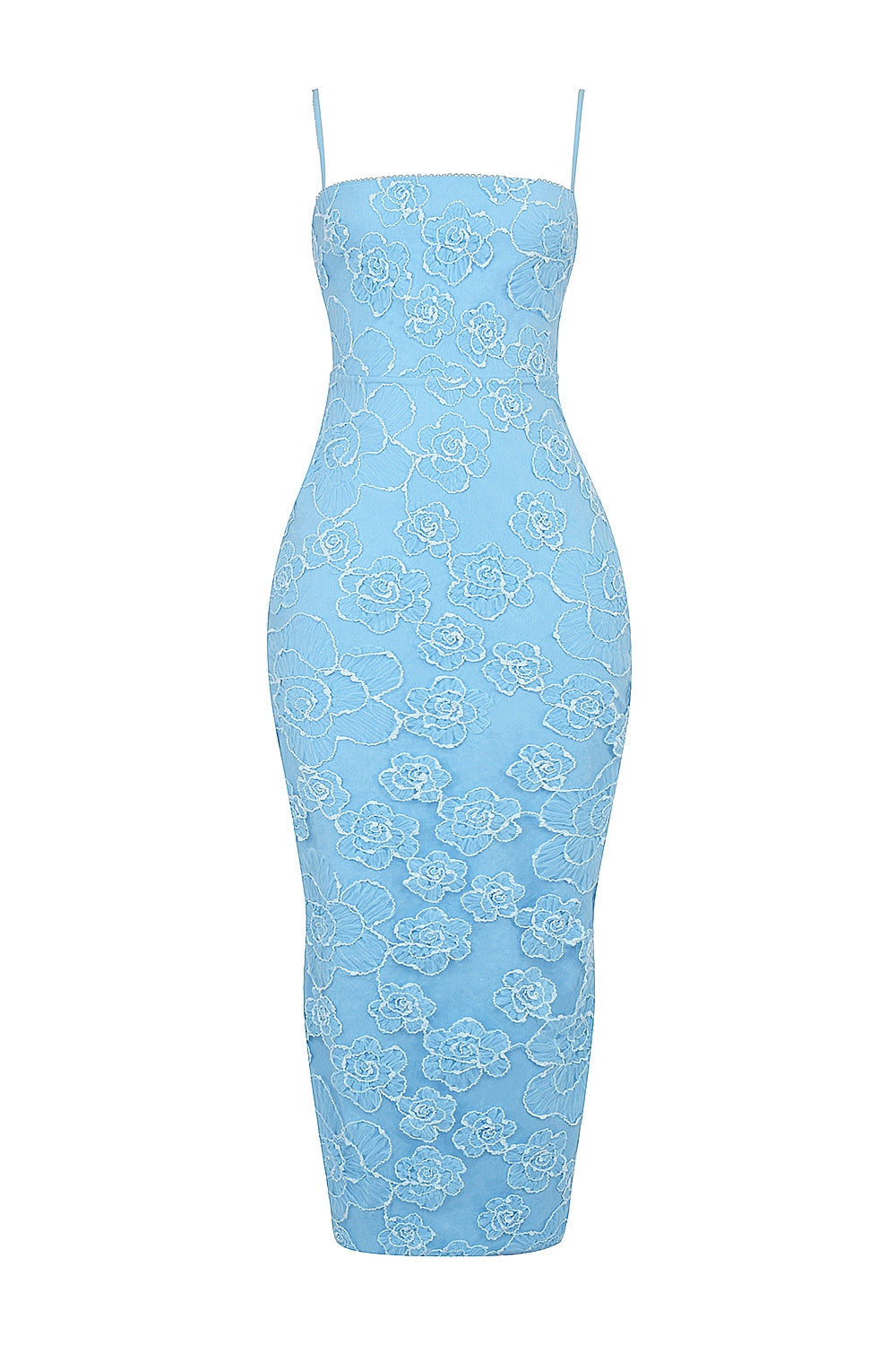 tuscan blue embroidered floral maxi dress