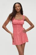 Christa Mini Dress - Ladybug Gingham