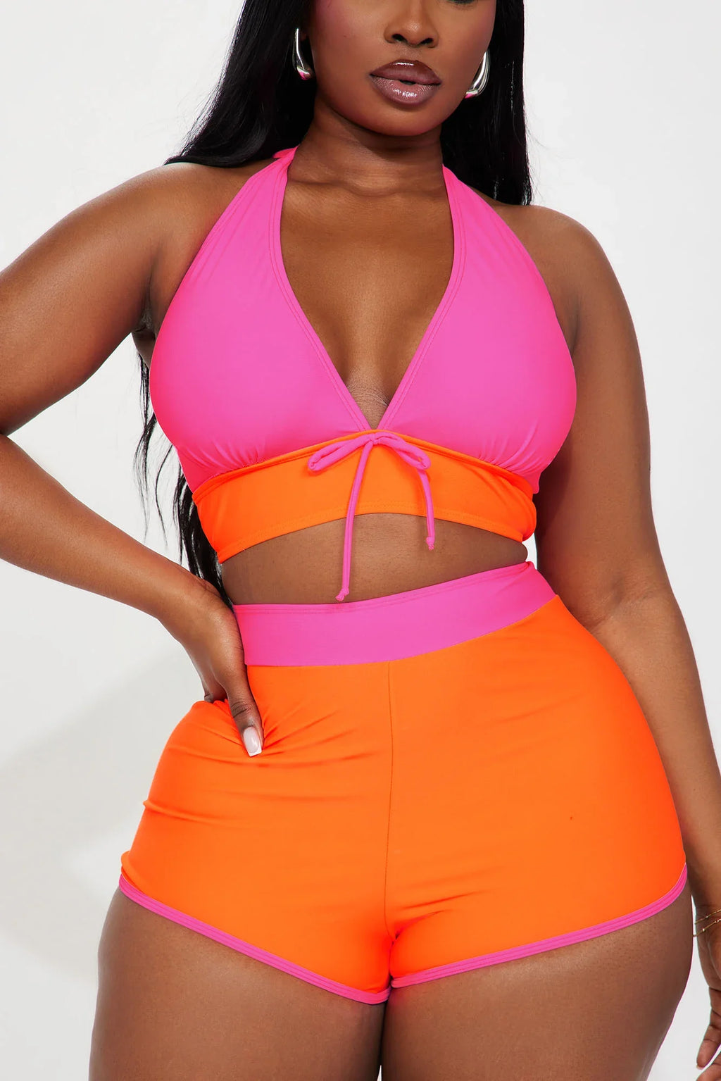 Carleta Boyshort 2 Piece Bikini - Pink/combo