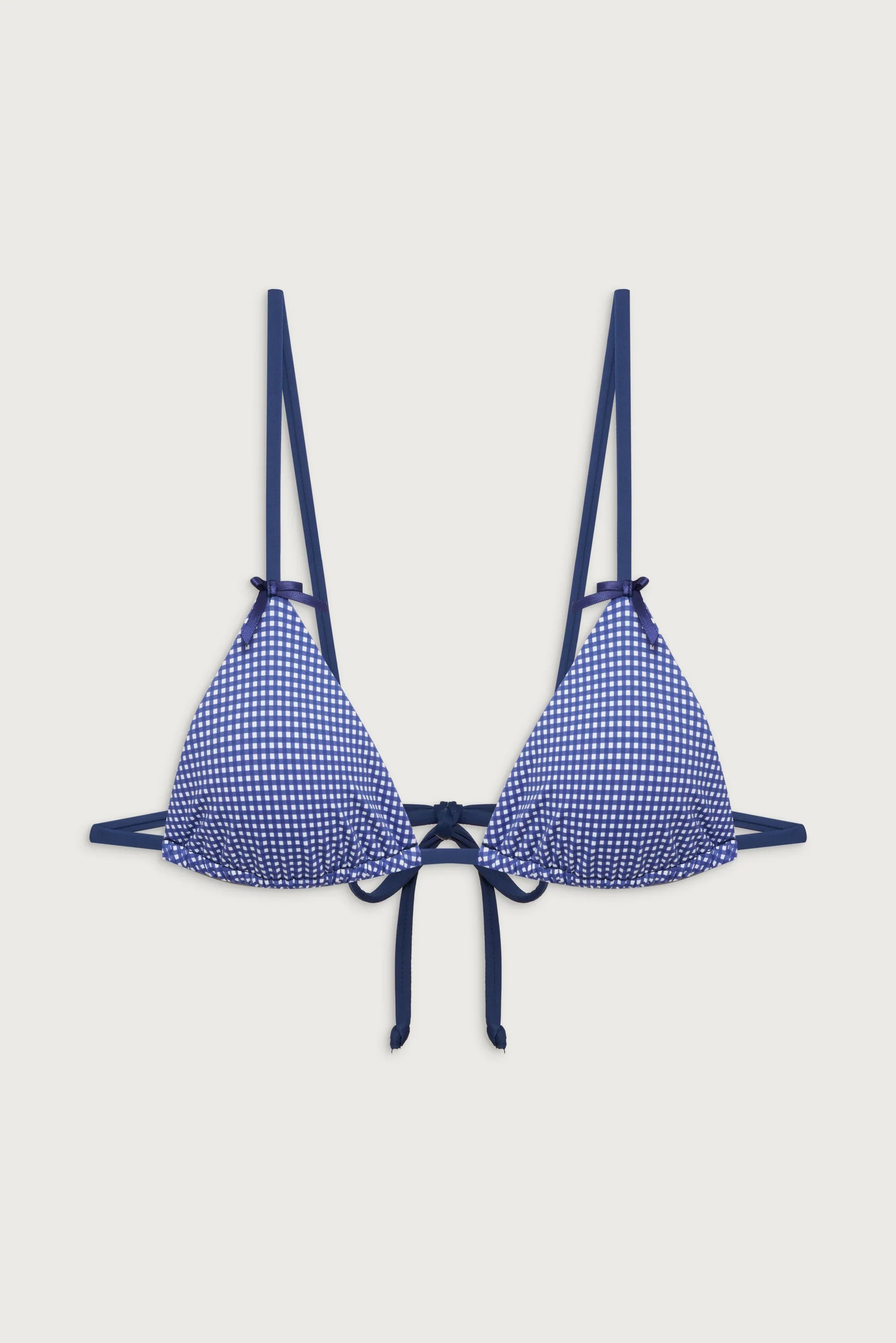Lumia Triangle Bralette Bikini Top - Sailor Gingham