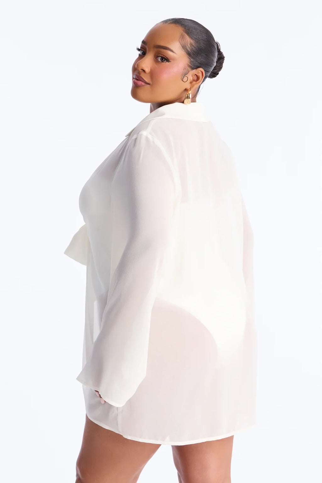 Lush Linen Swim Cover Up Mini Dress - White