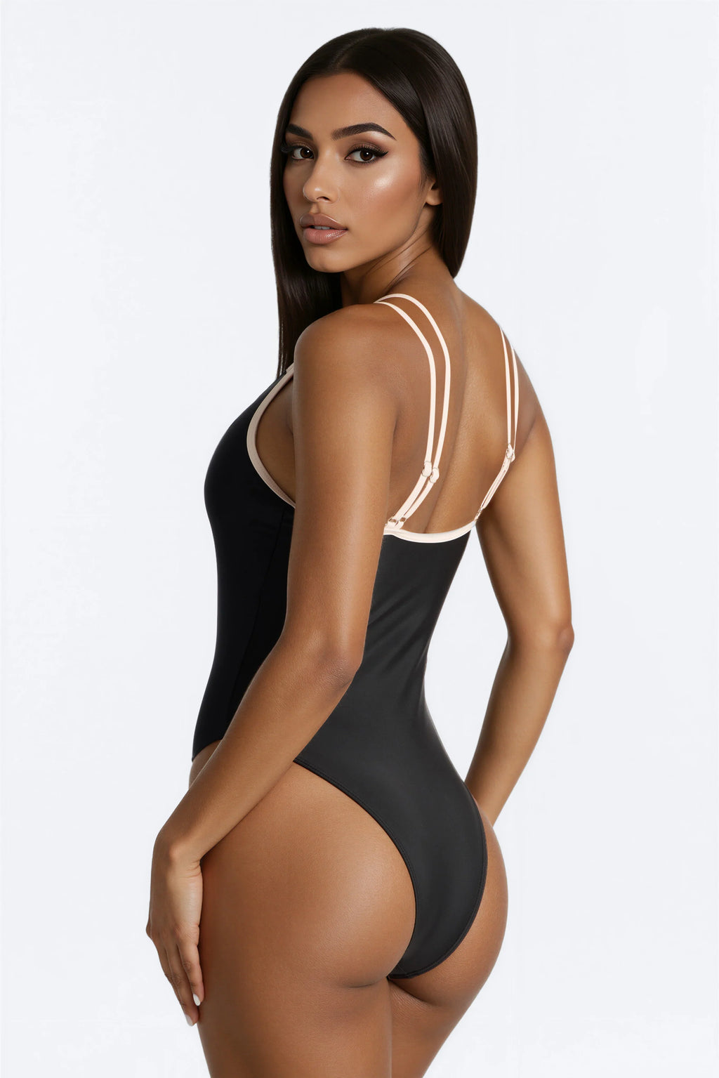 Tatia 1 Piece Bralette Swimsuit - Black
