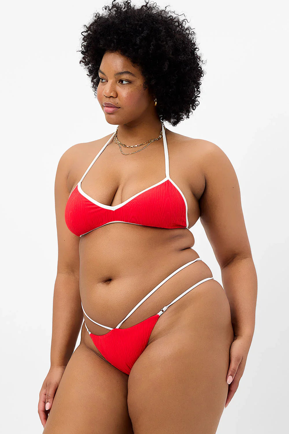 Boardwalk Textured String Bikini Top - Flame