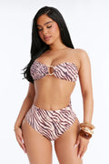Around Me 2pc Bandeau Bikini - Brown/combo