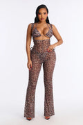 Out And About 2 Piece Bikini And Jumpsuit Set - Leopard