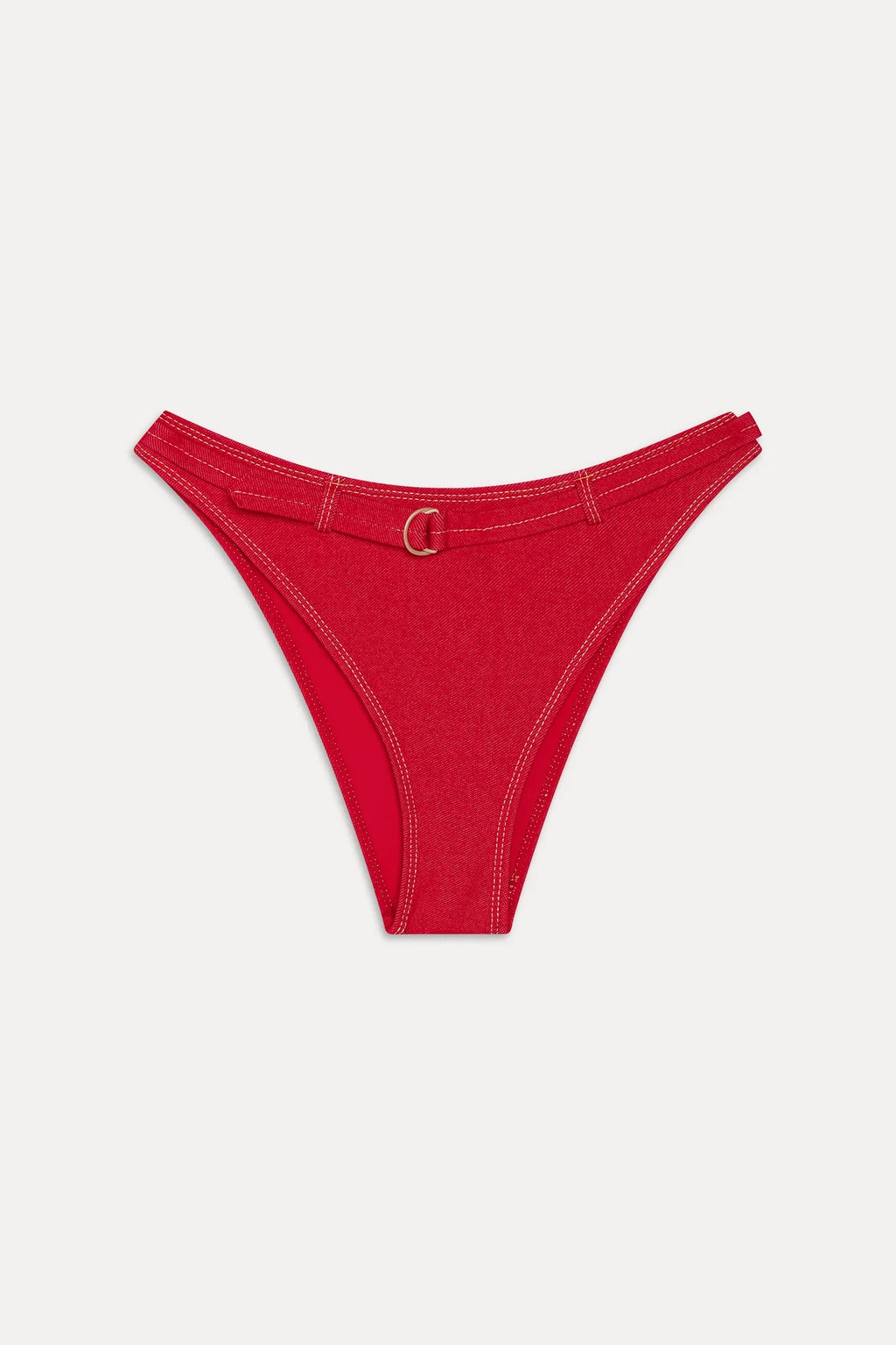 Ranger Denim Bikini Bottom - Red Denim