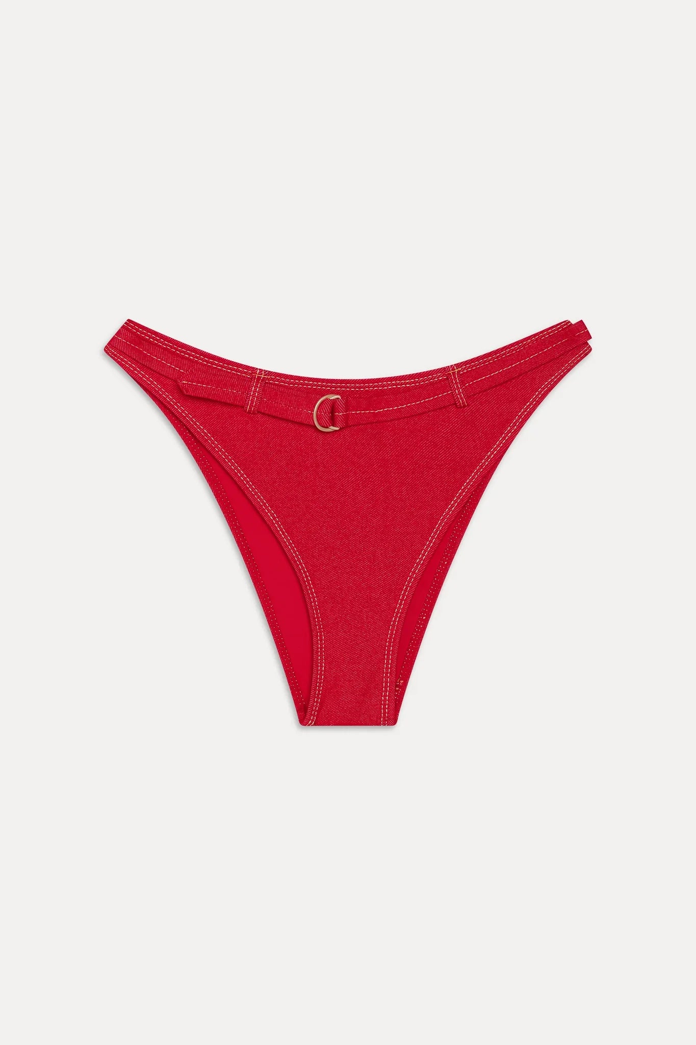 Ranger Denim Bikini Bottom - Red Denim