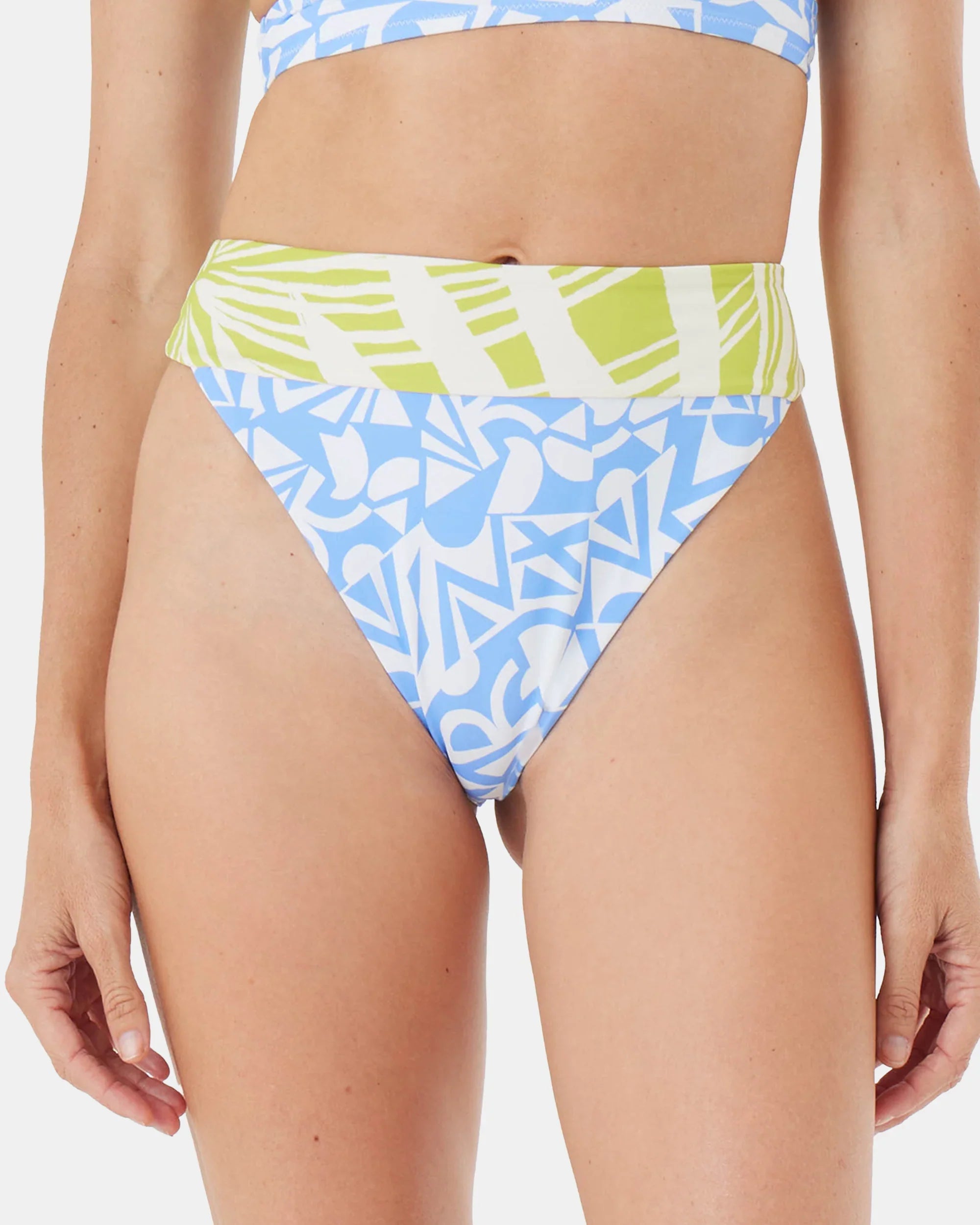 Bali Breaks Banded High Leg Cheeky Bikini Bottom