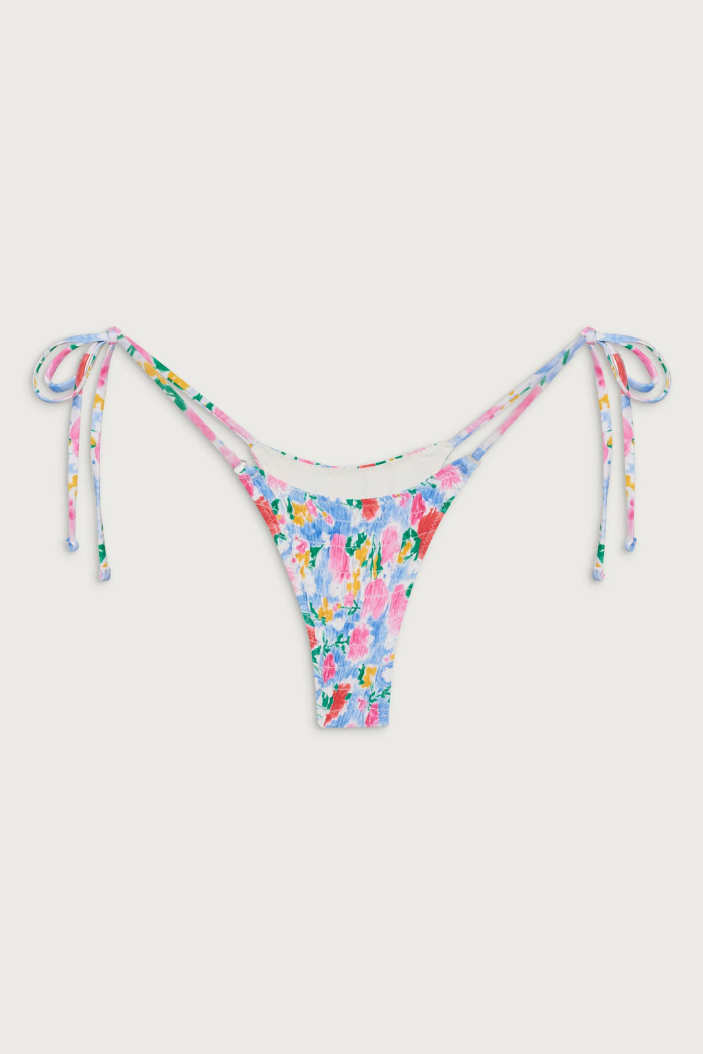 Divine Tie Side Skimpy Bikini Bottom - Painted Petals