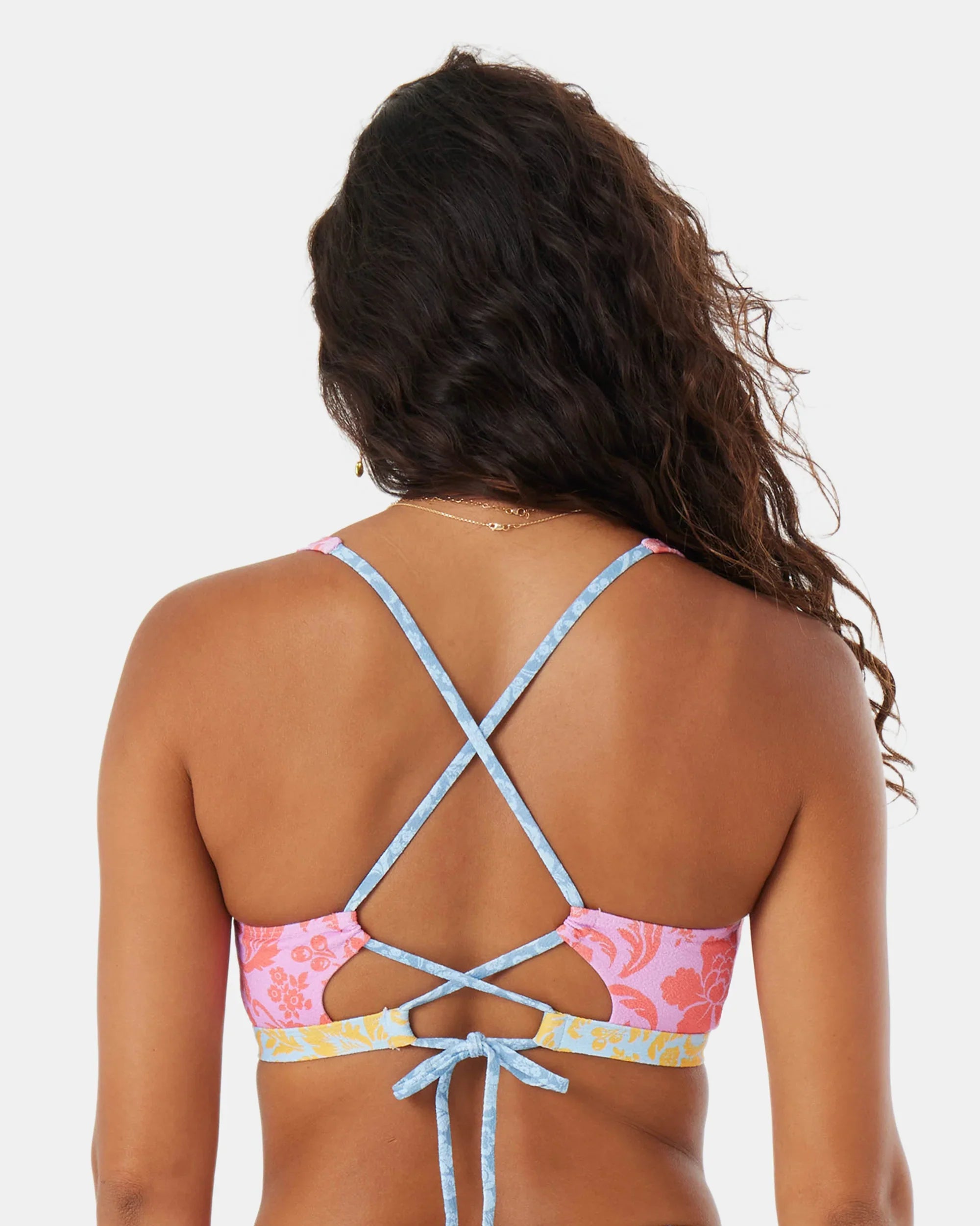 Tapestry Patchwork Convertible Bralette Bikini Top