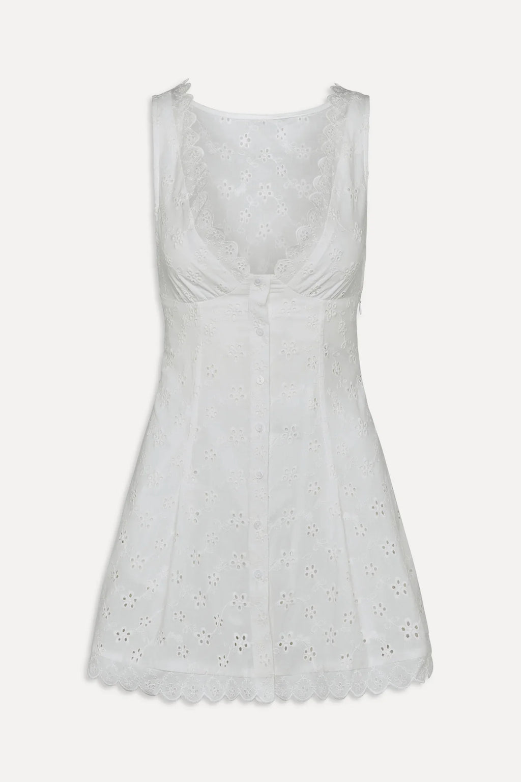 x BELLA HADID Farm Eyelet Mini Dress - Salt Air Eyelet