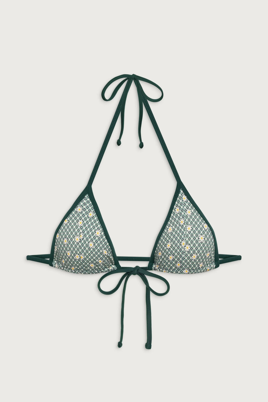 Coastal Halter Gingham Bikini Top - Orchard Picnic