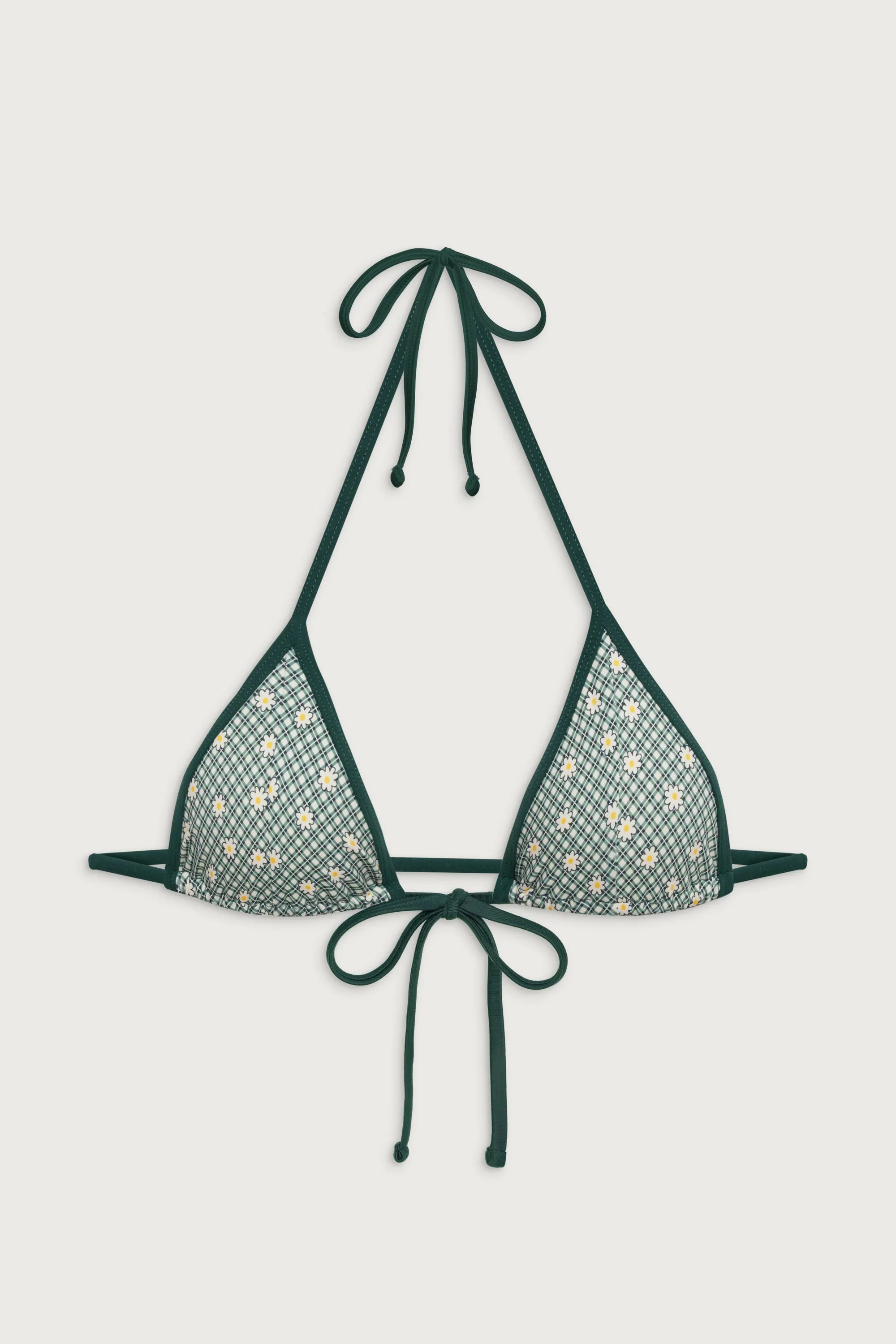 Coastal Halter Gingham Bikini Top - Orchard Picnic