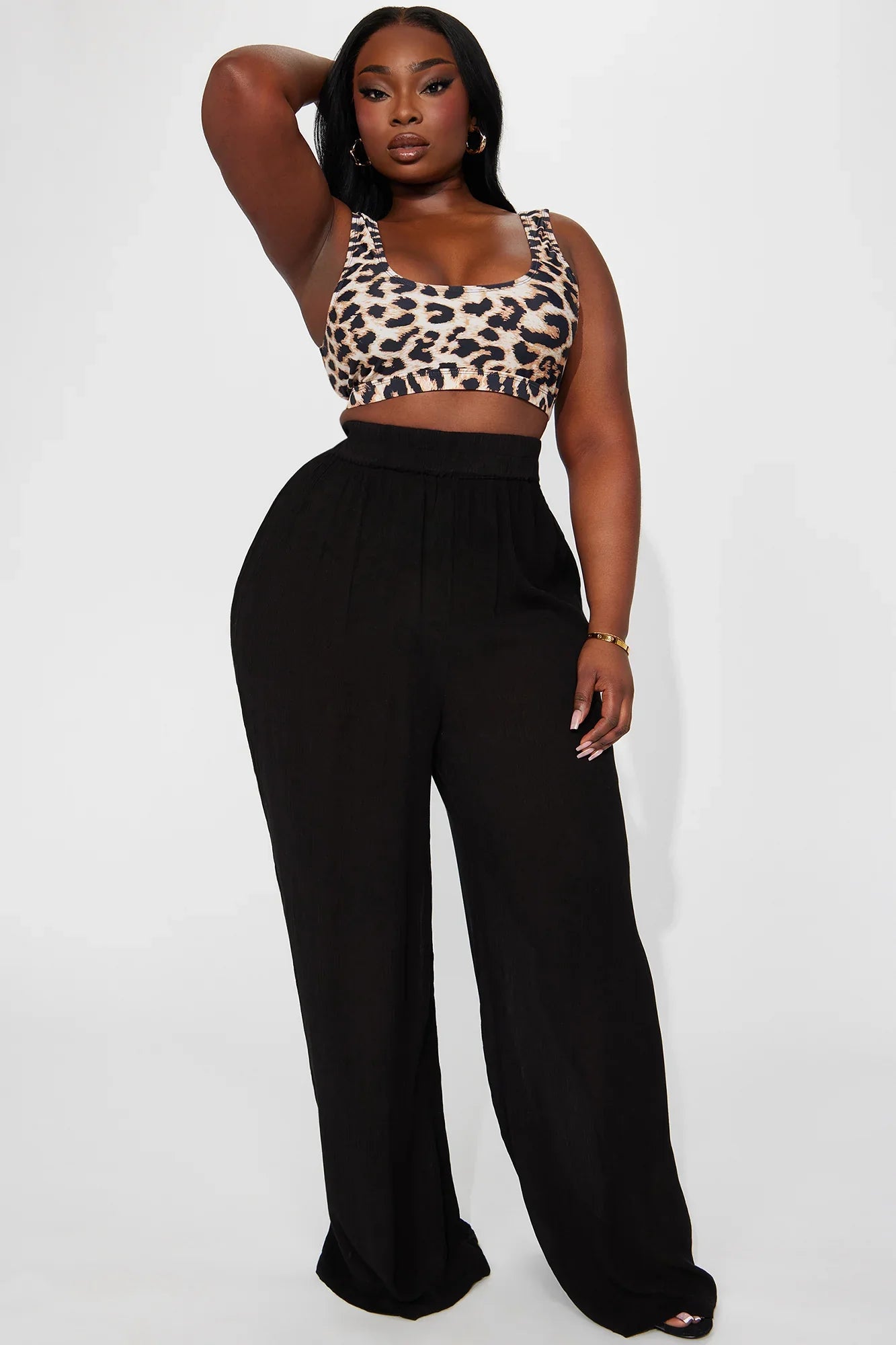 Breezy Nights Linen Swim Cover Up Pants - Black