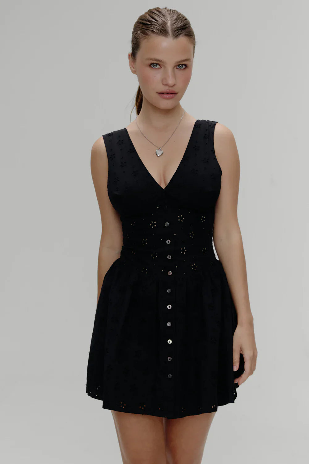 Marley Cotton Eyelet Mini Dress - Eclipse