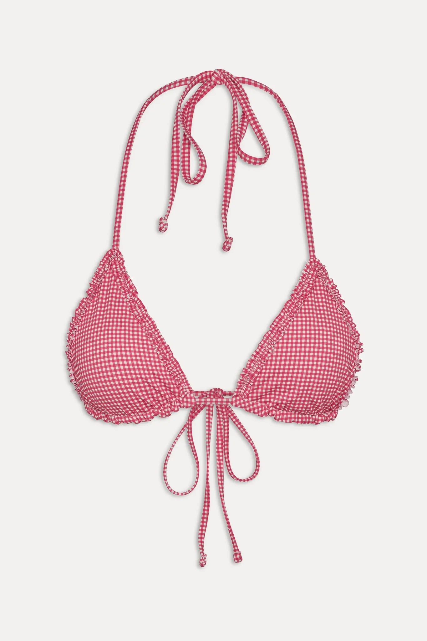 Nick Skimpy Triangle Bikini Top - Ladybug Gingham