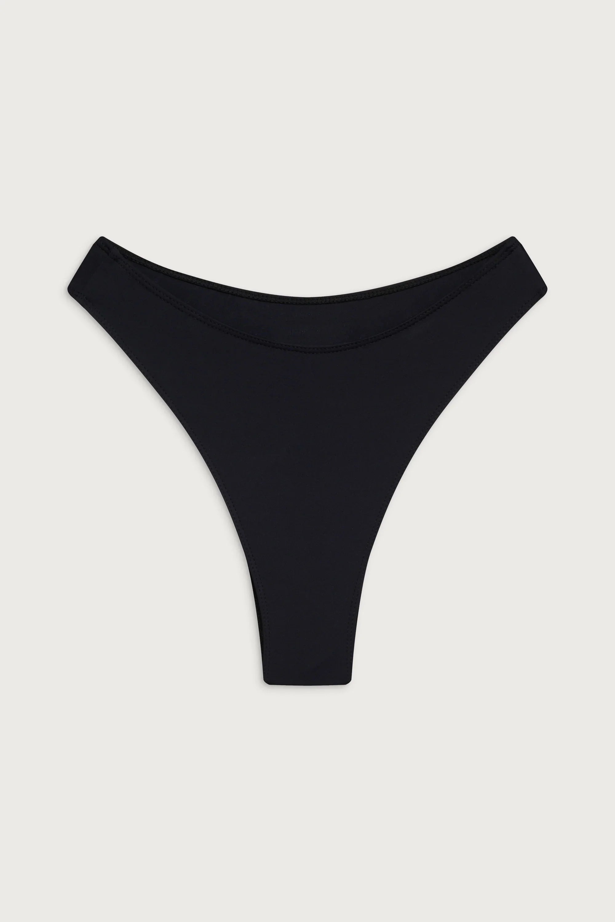 Laura High Waist Cheeky Bikini Bottom - Black