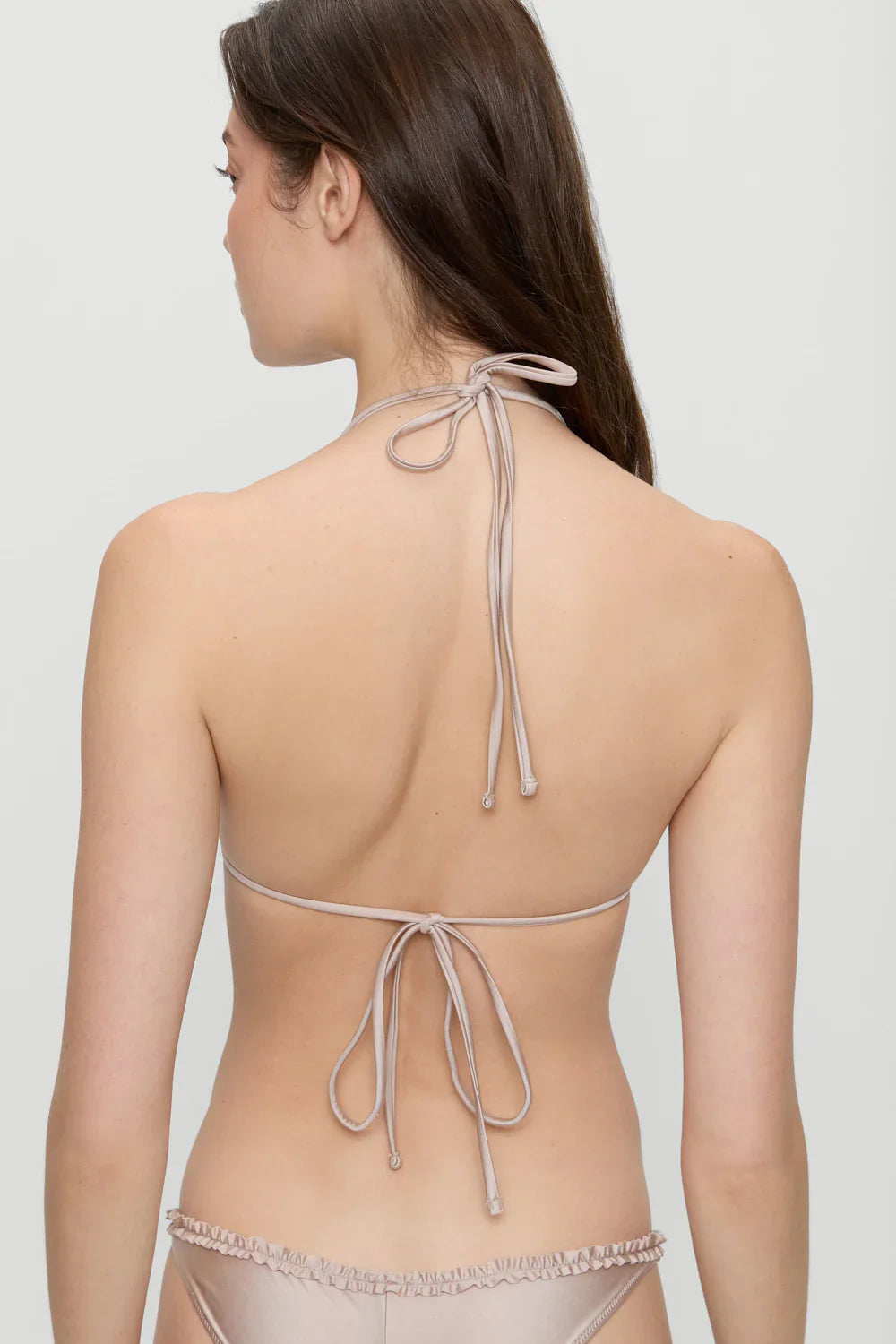 Nick Triangle Shine Bikini Top - Birthday Suit
