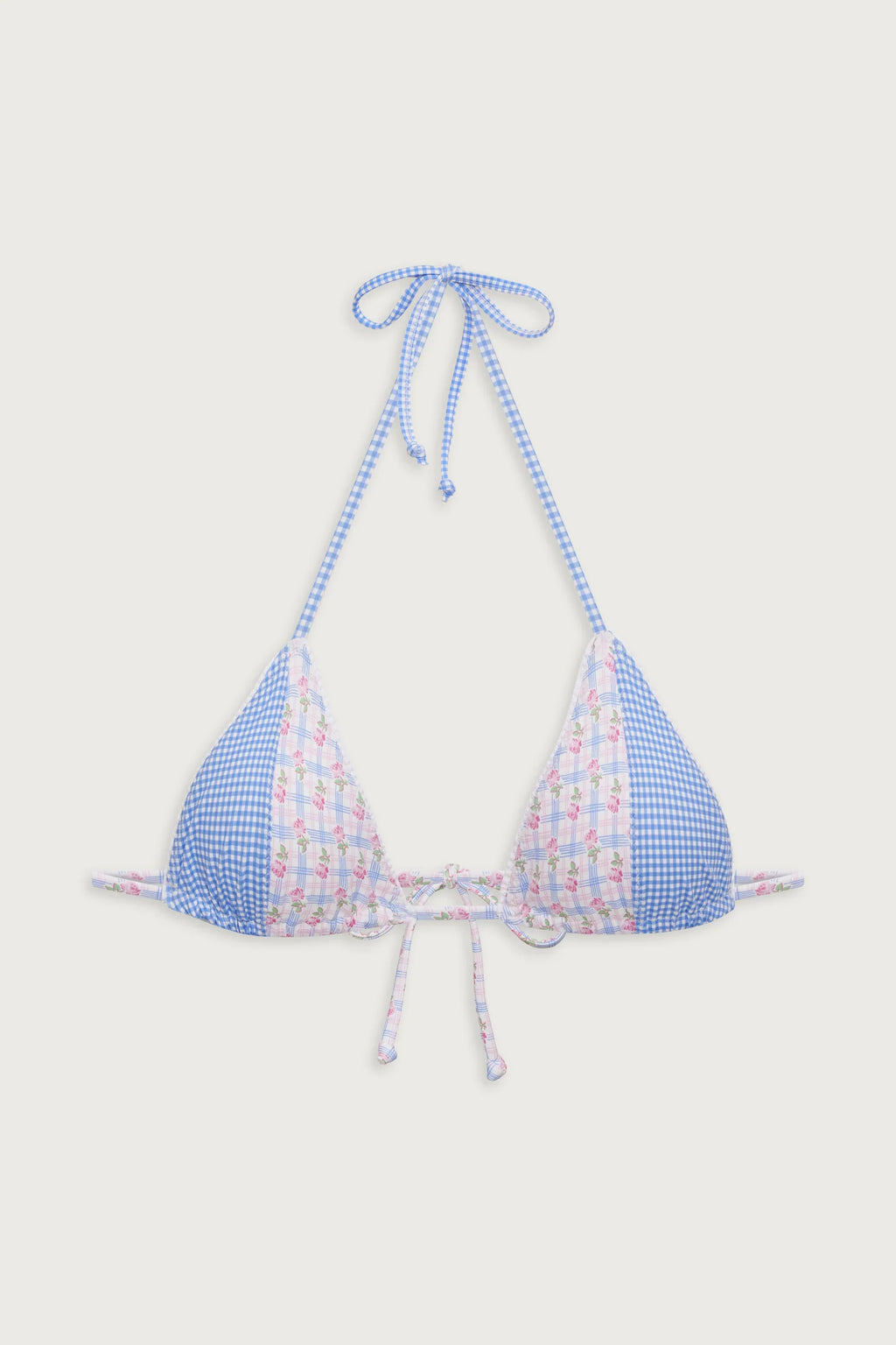 Coastal Micro Floral Bikini Top - Rose Picnic Ruffle
