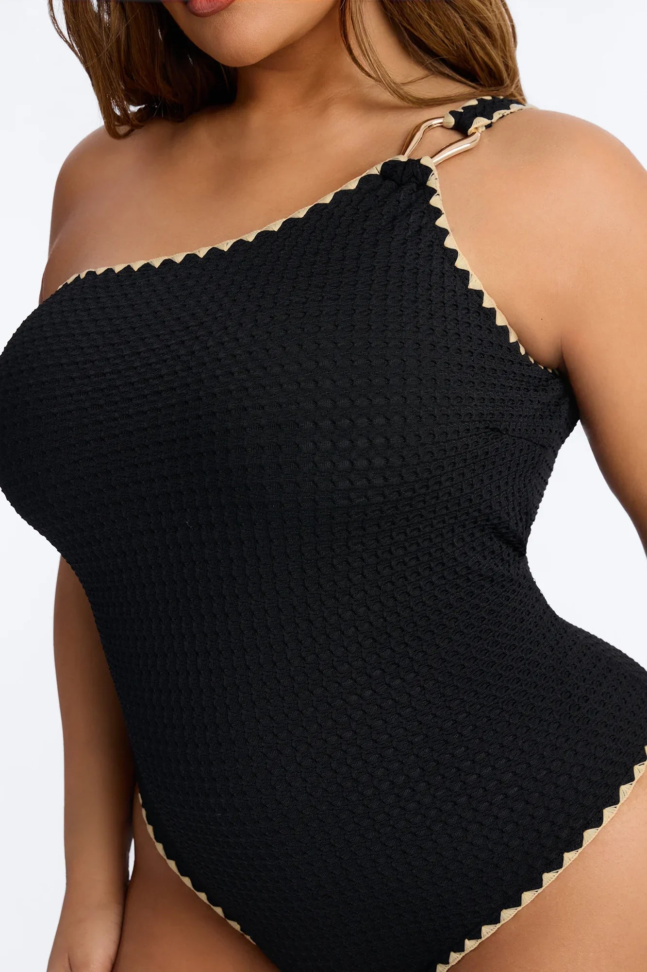 Sway With Me Textured 1 Piece Swimsuit - Black