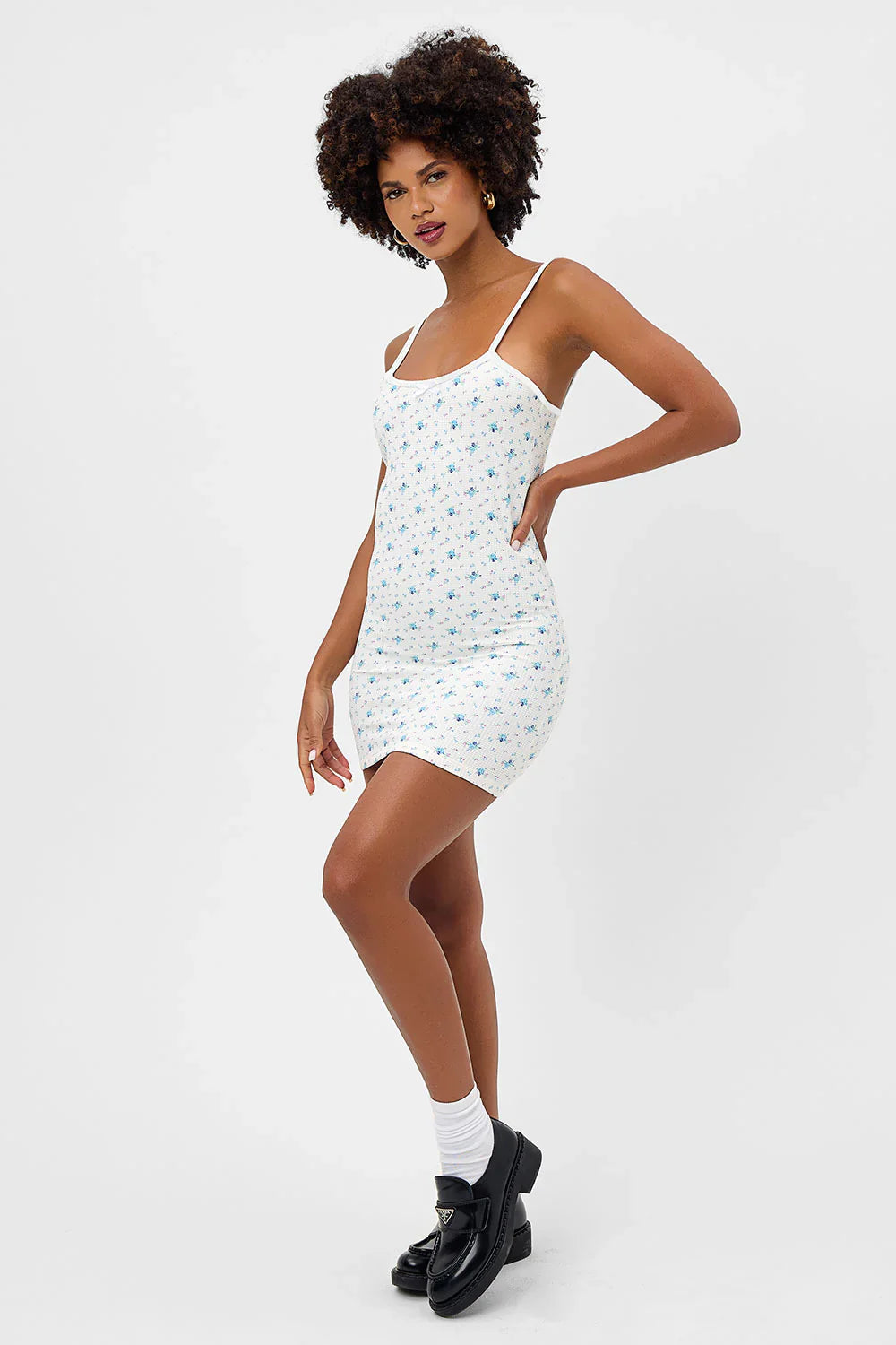 Gwen Waffle Mini Dress - Night Lily