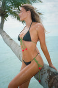 x R��alisation Par Nick Triangle Bikini Top - Cherry Tree