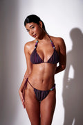 Lilo Beaded Crochet Bikini Bottoms in Purple