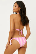Harlow Velvet Full Coverage Bikini Bottom - Solar Stripe