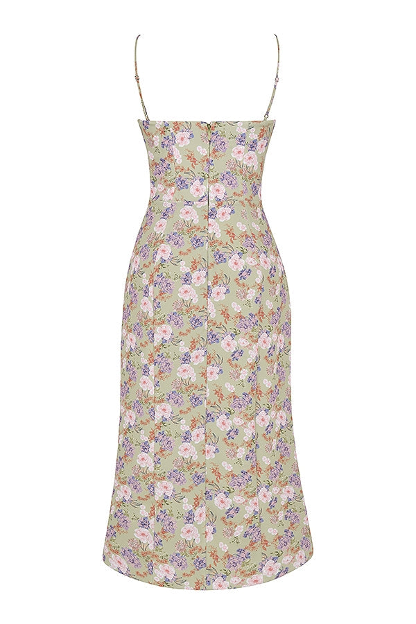 peony print  midi sundress