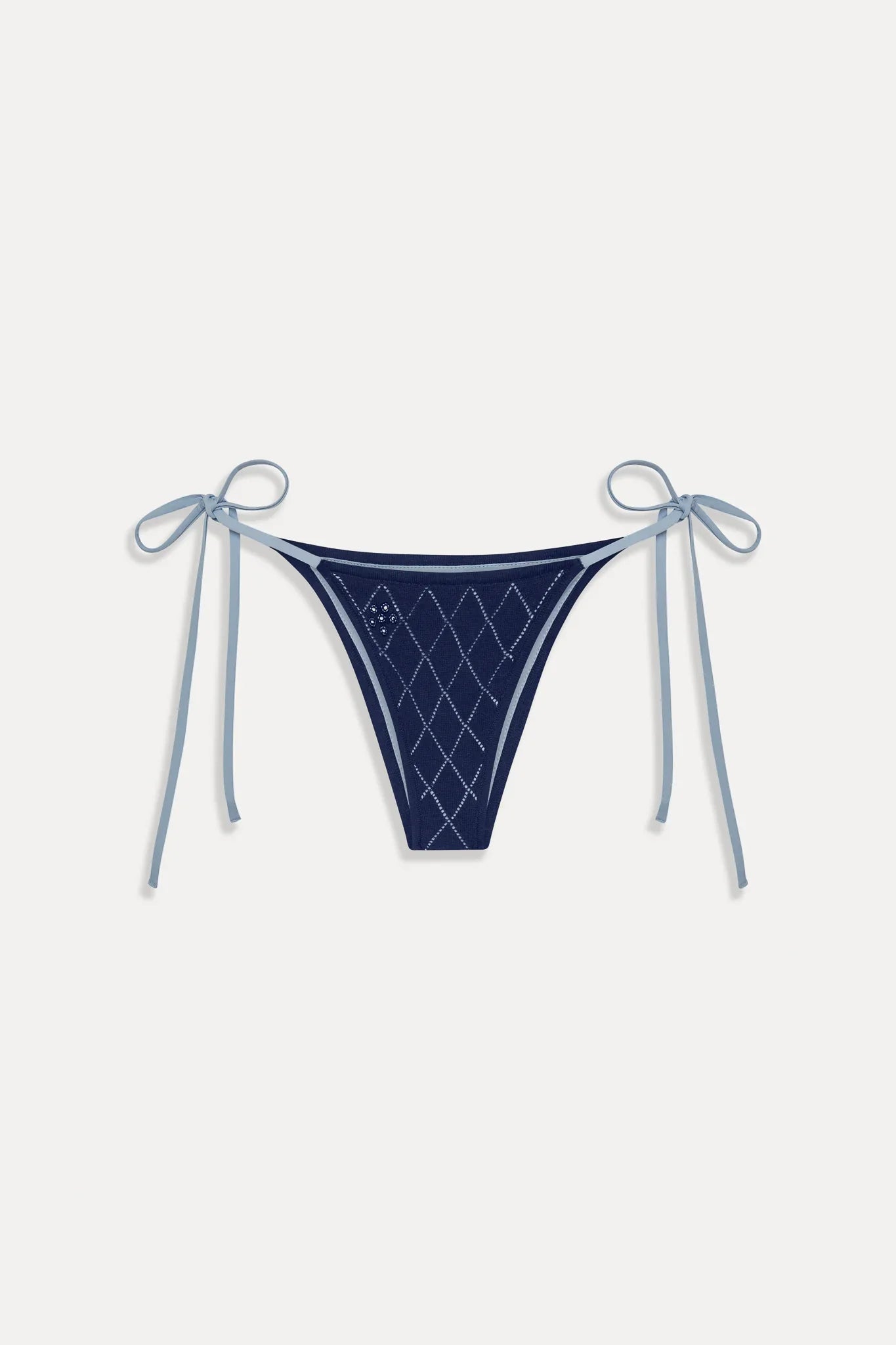 Mackenzie Cheeky String Bikini Bottom - Diamond Stitch
