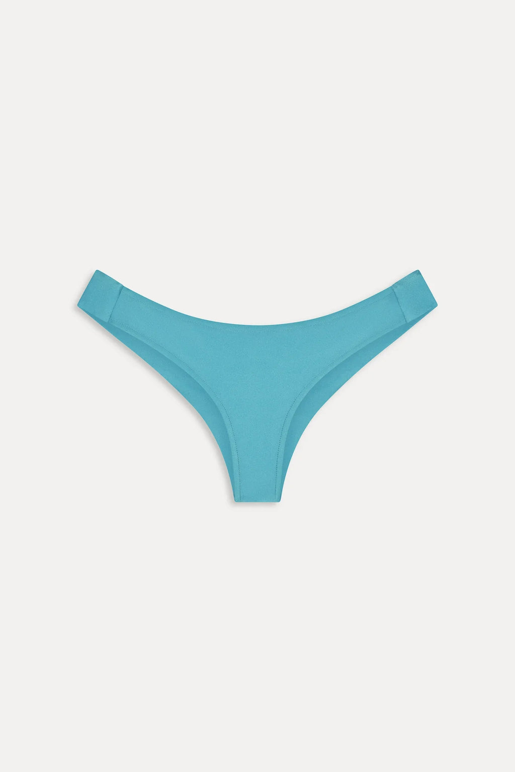 Marina Satin Cheeky Bikini Bottom - Cyan Shine