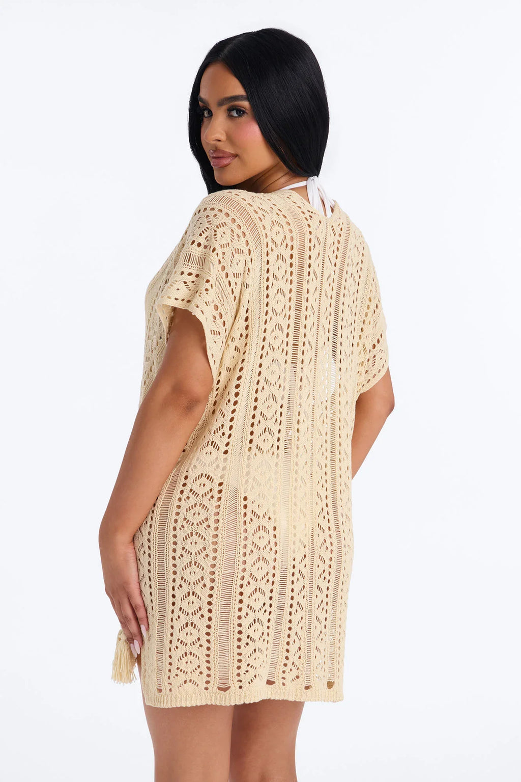 Iris Crochet Swim Cover Up - Off White